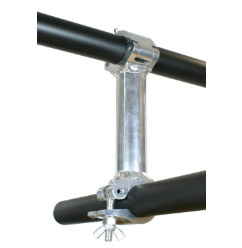 Doughty Speedrail angled tube fittings for 48mm tube, used in stage and studio structural frameworks.