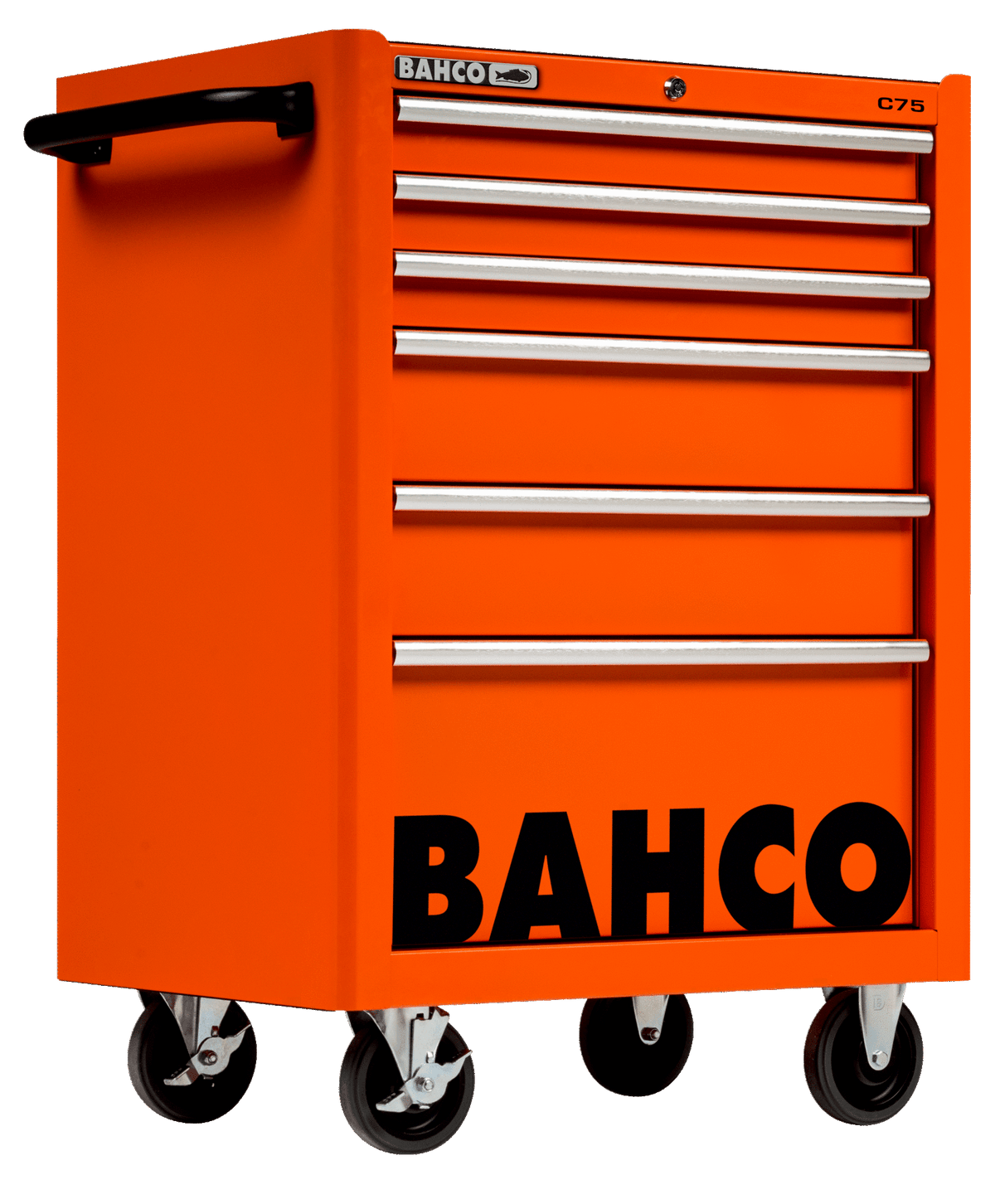 Bahco - Bahco 1475K6 26in Classic C75 Tool Trolley with 6 Drawers - Orange Bahco tool chest with six drawers, wheels. - imagen 3