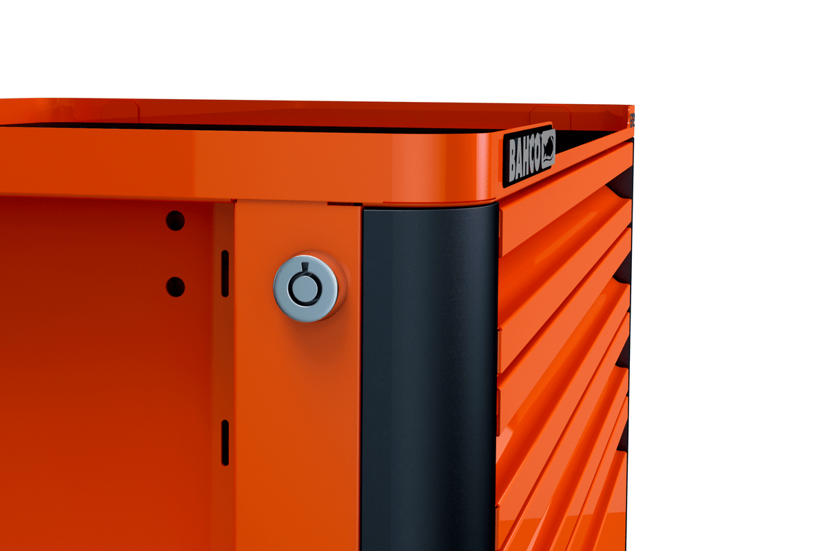 Bahco - Bahco 1472K5 26in E72 Storage HUB Tool Trolley with 5 Drawers Orange - Orange metal tool chest with secure lock mechanism. - imagen 4