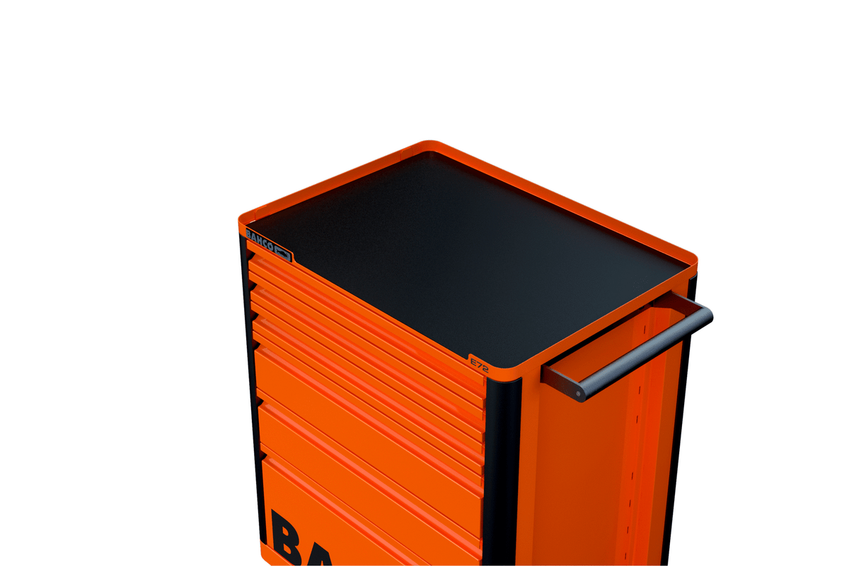 Bahco - Bahco 1472K5 26in E72 Storage HUB Tool Trolley with 5 Drawers Orange - Orange tool cabinet with black top and handle. - imagen 6