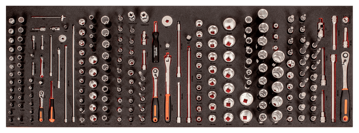 Bahco - Bahco XXL Tool Trolley General Purpose Tool Kit, 488 Piece - Comprehensive socket set with ratchets and various sizes. - imagen 6