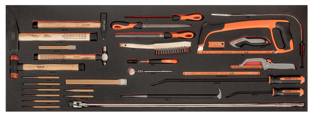 Bahco - Bahco XXL Tool Trolley General Purpose Tool Kit, 488 Piece - Comprehensive Bahco toolset with hammers, saws, and screwdrivers. - imagen 12