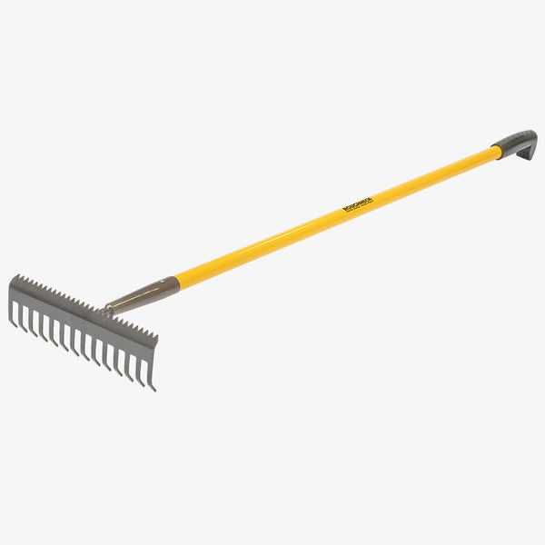Roughneck Sharp-Edge Soil Rake with 14 recessed tines