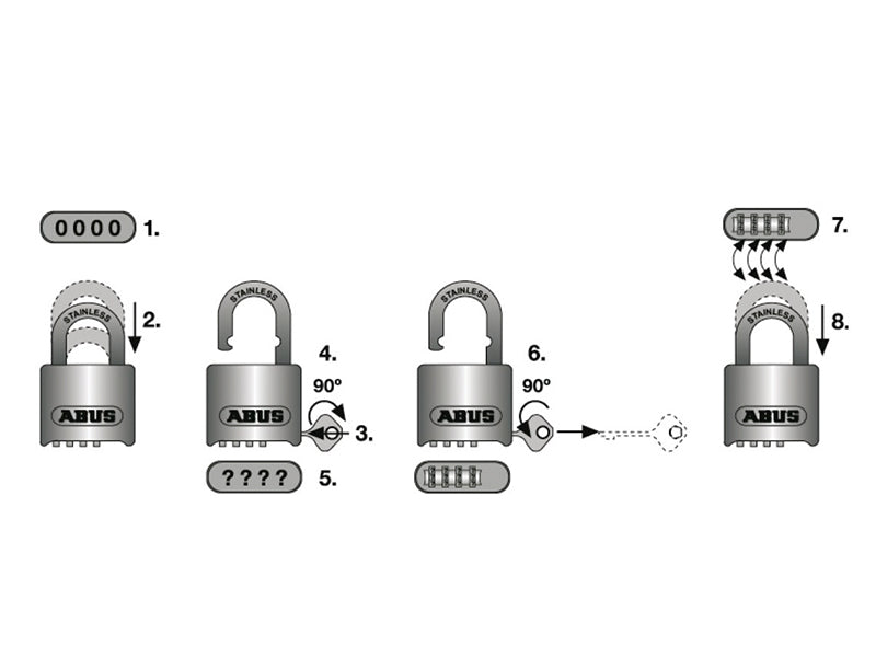 ABUS Mechanical 190/60 60mm Heavy-Duty Combination Padlock Closed Shackle (4-Digit) Carded - imagen 2