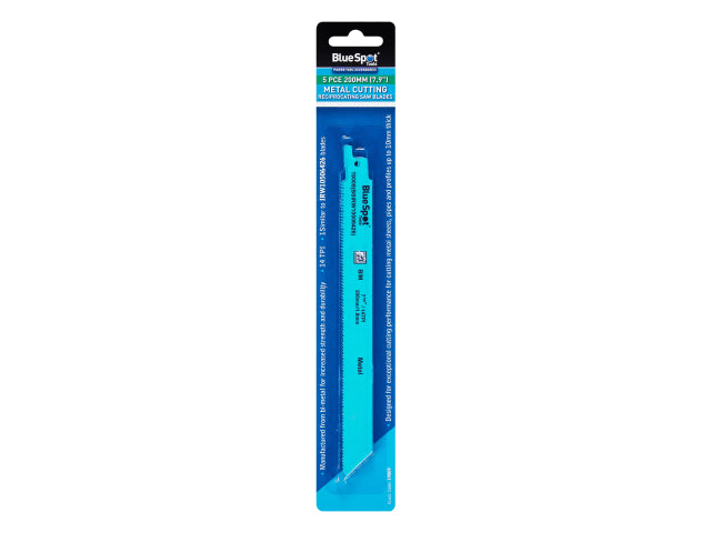 BlueSpot Tools Bi-Metal Reciprocating Saw Blade 240mm x 5 TPI Pack of 5 – – Now available at MTN Shop UK. - imagen 2