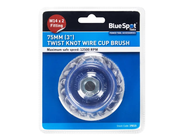 BlueSpot Tools Twist Knot Cup Brush 75mm M14 X 2 – – Now available at MTN Shop UK. - imagen 2