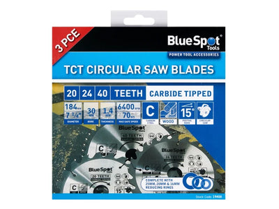 BlueSpot Tools 184mm Circular Saw Blade Set, 3 Piece – – Now available at MTN Shop UK.