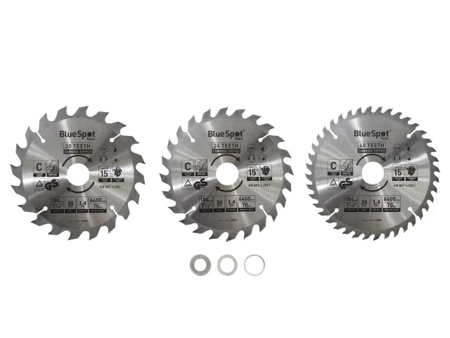 BlueSpot Tools 184mm Circular Saw Blade Set, 3 Piece – – Now available at MTN Shop UK. - imagen 2