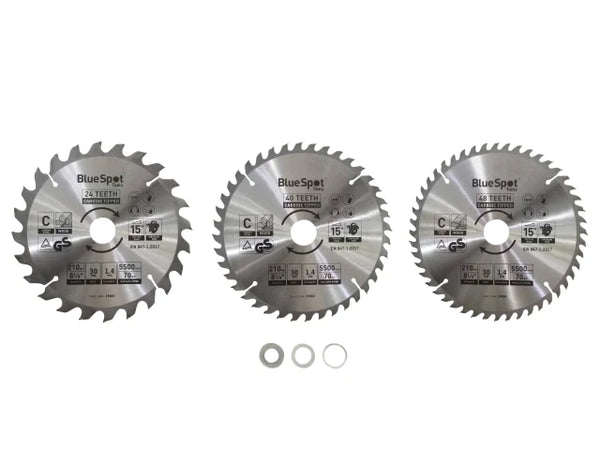 BlueSpot Tools 210mm Circular Saw Blade Set, 3 Piece – – Now available at MTN Shop UK.
