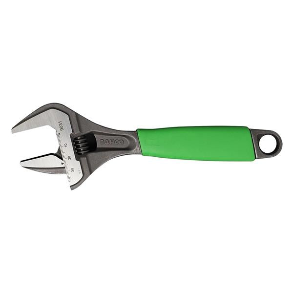 Bahco - Bahco 9031 ERGO™ Extra Wide Jaw Adjustable Wrench Phosphate Green 218mm - Green-handled adjustable wrench with measurement scale. - imagen 3