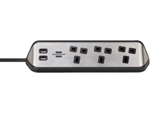 Brennenstuhl estilo Corner Extension Lead 240V 3-Gang 13A Black 2m – – Now available at MTN Shop UK.