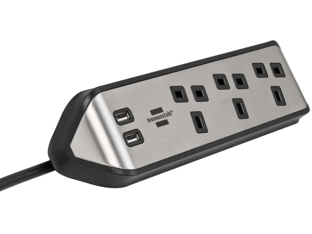 Brennenstuhl estilo Corner Extension Lead 240V 3-Gang 13A Black 2m – – Now available at MTN Shop UK. - imagen 2
