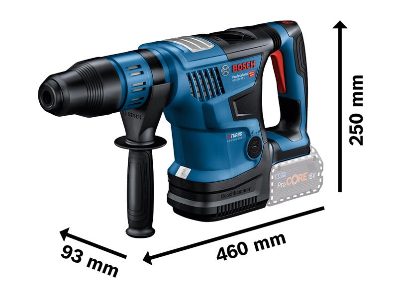Bosch GBH 18V-36 C Pro BITURBO SDS-Max Rotary Hammer 18V 2 x 8.0Ah ProCORE18V Li-ion - imagen 3
