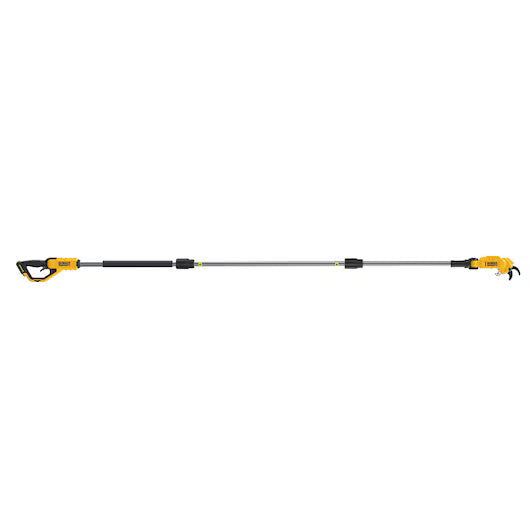 DeWalt DCMPP569N XR Pole Pruner 18V bare unit right side view showing battery connection point, trigger, and ergonomic handle grip - imagen 4