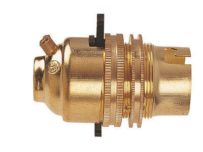 Dencon BC Brass 1/2in Switched Lamp Holder