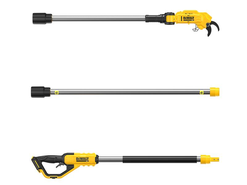 DeWalt DCMPP569N XR Pole Pruner 18V bare unit disassembled into three separate pole segments showing compact storage and transport configuration - imagen 6
