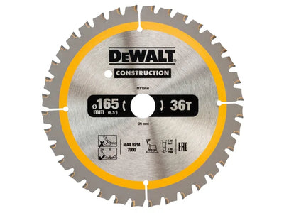 DEWALT Cordless Construction Trim Saw Blade 165 x 20mm x 36T – – Now available at MTN Shop UK.