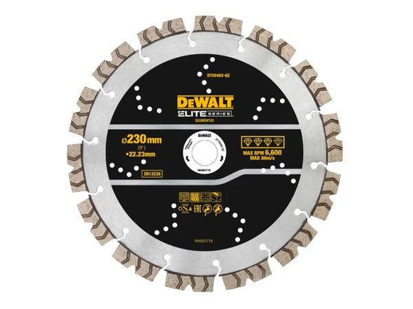 DEWALT ELITE SERIES™ All Purpose Diamond Segmented Wheel 230 x 22.2mm – – Now available at MTN Shop UK.
