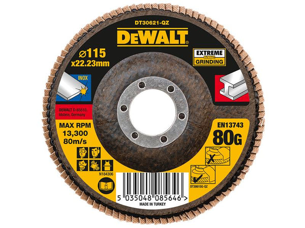 DeWALT Power Tools Extreme Flap Disc 115 x 22.2mm