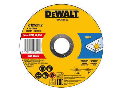 DEWALT Metal Cutting Disc 125 X 1.2 X 22.23mm – – Now available at MTN Shop UK.