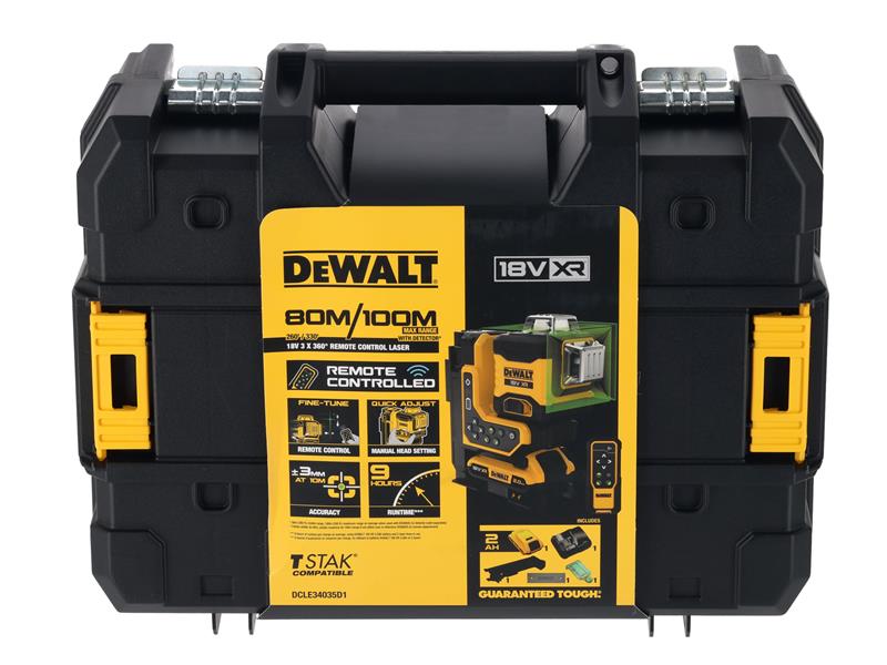 DeWALT Power Tools DCLE34035D1 3x360 Remote Control Green Laser 18V 1 x 2.0Ah Li-ion - imagen 4