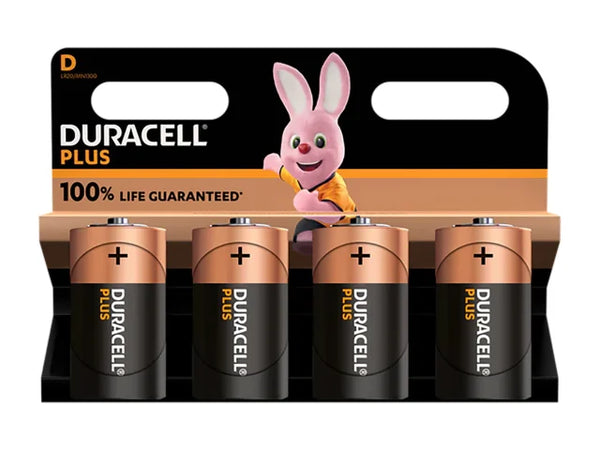 Duracell D Cell +100% Plus Power Batteries (Pack 4) – – Now available at MTN Shop UK.
