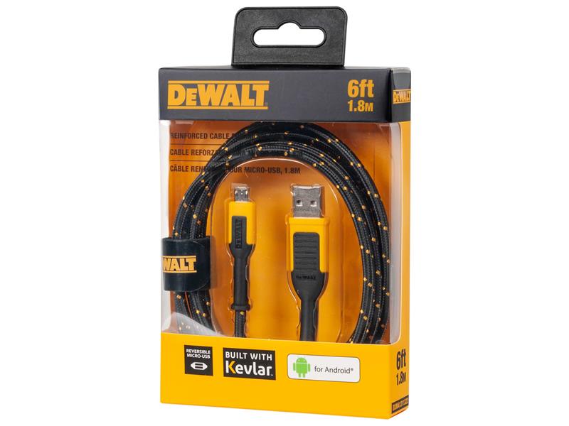 DEWALT Telecoms USB A to USB-Micro Reinforced Charging Cable 1.8m (6ft) - imagen 3