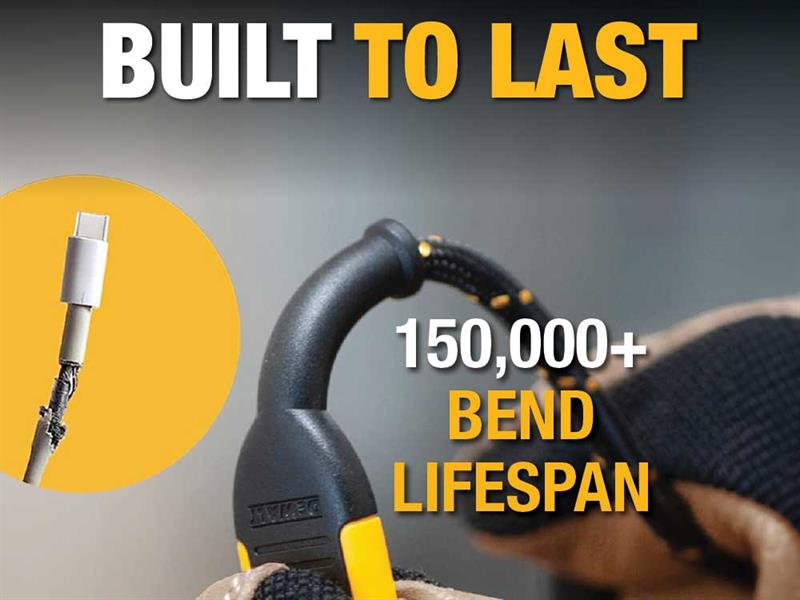 DEWALT Telecoms USB A to Lightning® Reinforced Charging Cable 1.2m (4ft)