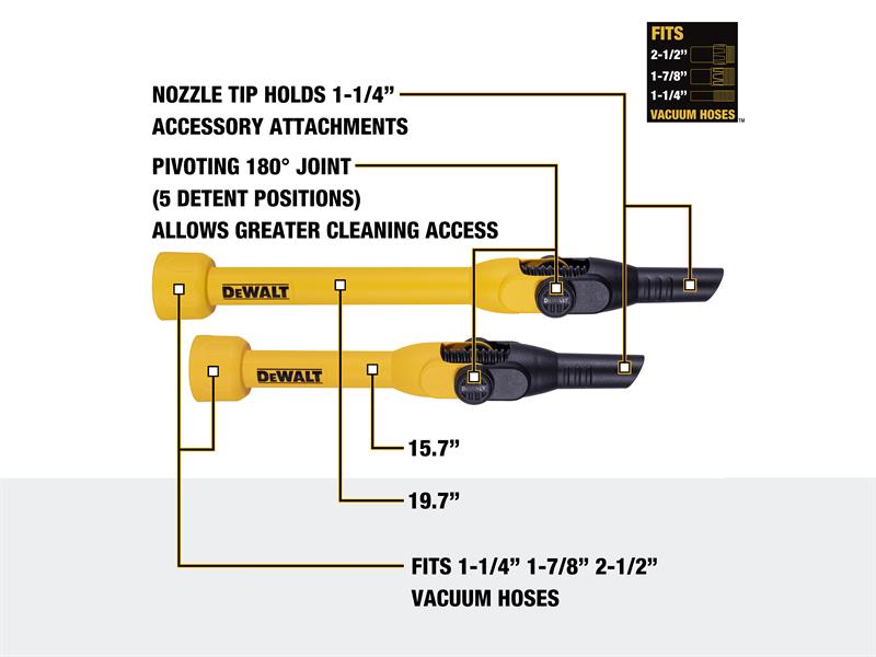 DEWALT Vacuum DXVA00-1200E Pivoting Extension Wands - imagen 4