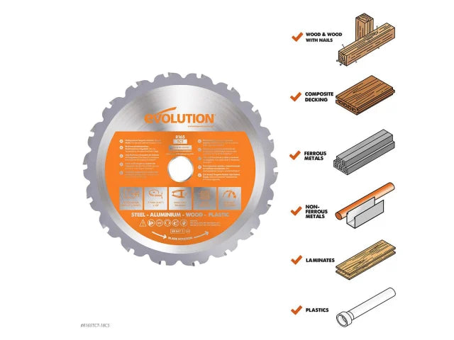 Evolution Multi-Material Saw Blade 165 x 20mm x 18T – – Now available at MTN Shop UK. - imagen 2