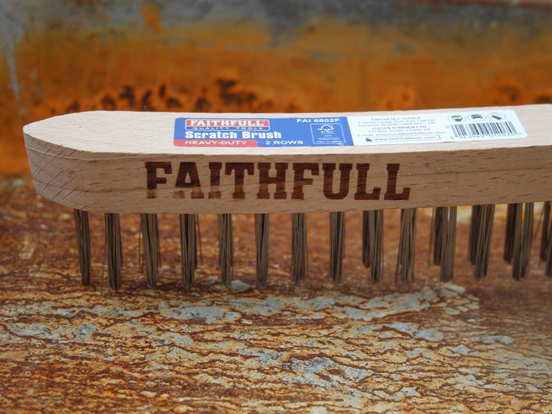 Faithfull Heavy-Duty Scratch Brush, Two Row - imagen 3