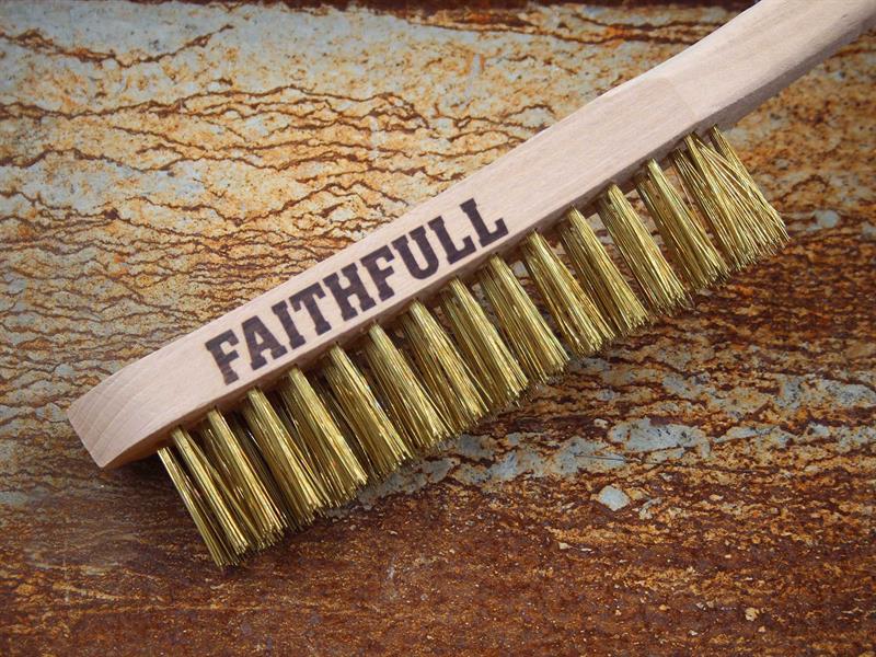 Faithfull Brass Scratch Brush, Three Row - imagen 2