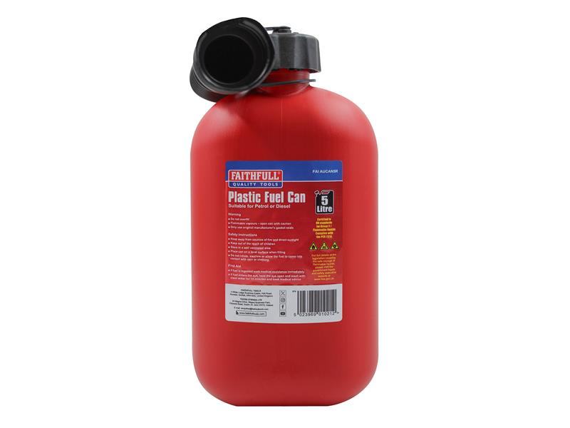 Faithfull Plastic Fuel Can Red 5 litre - imagen 3