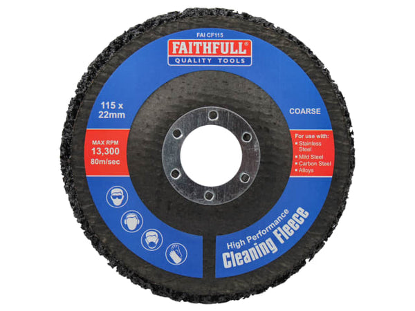 Faithfull Cleaning Fleece Disc Coarse 115 x 22mm – – Now available at MTN Shop UK.