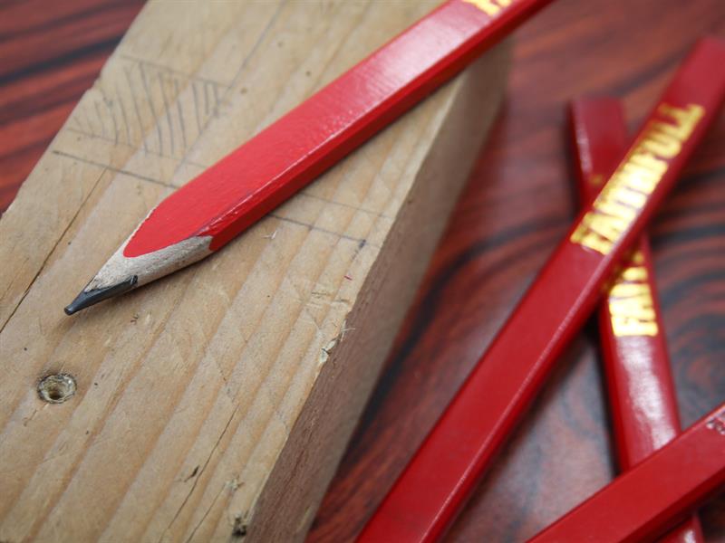 Faithfull FSC Carpenter's Pencils - Red / Medium (Pack 10) - imagen 4