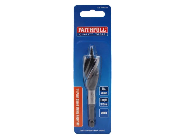 Faithfull Tri-Point Speed Auger Bit 20mm Stubby – – Now available at MTN Shop UK. - imagen 2