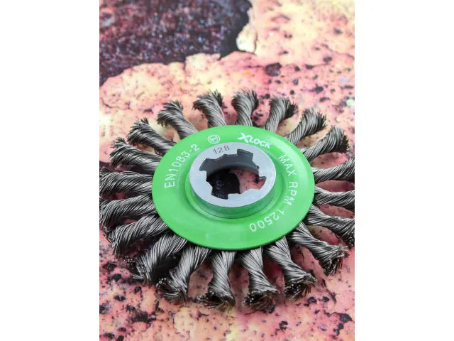 Faithfull X-LOCK Conical Wire Brush 115mm M14x2, 0.50mm Stainless Steel Wire – – Now available at MTN Shop UK. - imagen 4