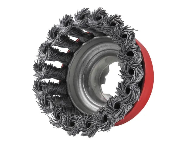 Faithfull X-LOCK Wire Cup Brush Twist Knot 75mm M14x2, 0.50mm Steel Wire – – Now available at MTN Shop UK. - imagen 2