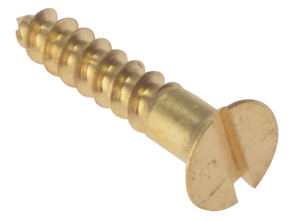 ForgeFix Wood Screw Slotted CSK Solid Brass 3/4in x 4 Box 200