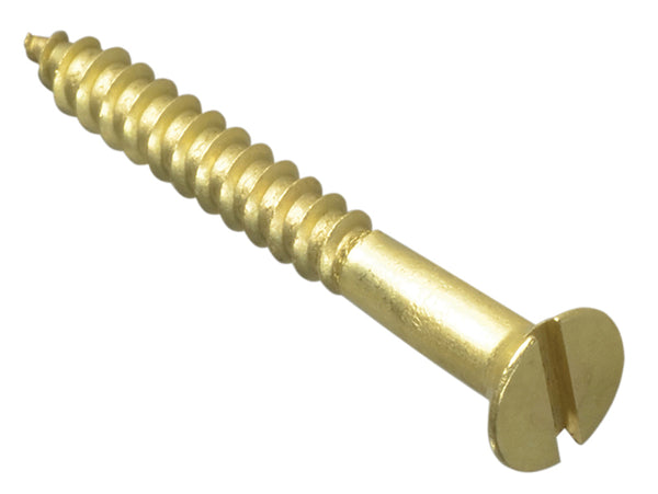 ForgeFix Wood Screw Slotted CSK Brass 1.1/2in x 8 Forge Pack 10