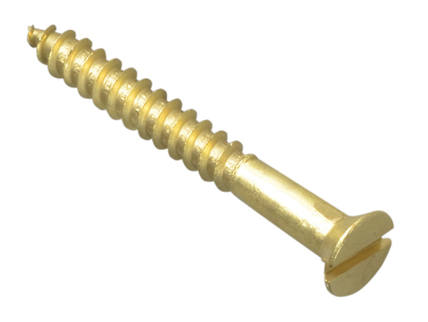 ForgeFix Wood Screw Slotted CSK Brass 1.1/4in x 6 Forge Pack 15
