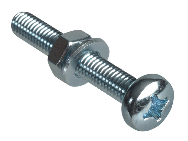 ForgeFix Machine Screw Pozi Compatible Pan Head ZP M6 x 40mm Forge Pack 4