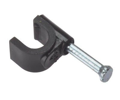 Cable Clip Round Coax Black
