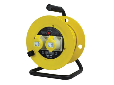 Faithfull Open Drum Cable Reel 110V 16A 2-Socket 25m (1.5mm Cable) – – Now available at MTN Shop UK.