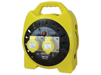 Faithfull Semi-Enclosed Cable Reel 110V 16A 2-Socket 25m (1.5mm Cable) – – Now available at MTN Shop UK.