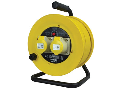 Faithfull Open Drum Cable Reel 110V 16A 2-Socket 50m (1.5mm Cable) – – Now available at MTN Shop UK.