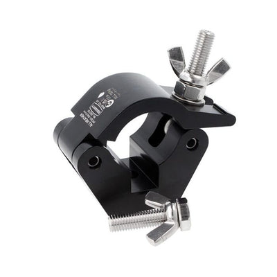 Doughty All Weather Hook Clamp - Black aluminum stage lighting clamp with bolts.