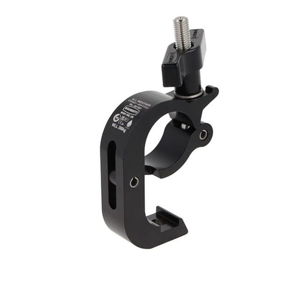 Doughty All Weather Trigger Clamp - Heavy-duty black aluminum clamp with adjustable screw.