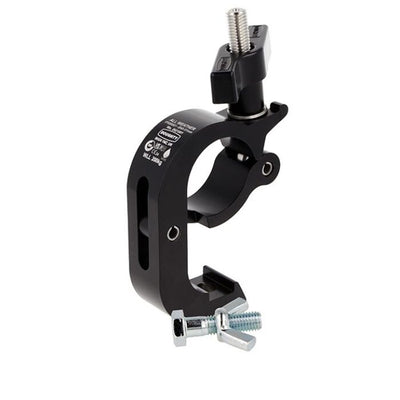 Doughty All Weather Trigger Hook Clamp - Heavy-duty black aluminum lighting clamp with bolt.