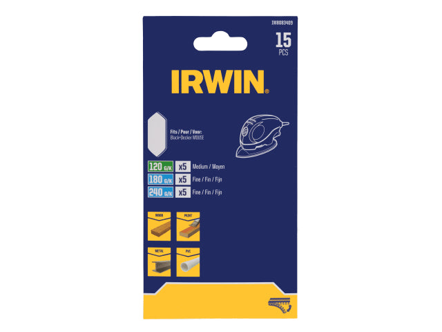 IRWIN® Mouse Sanding Finger Sheet Set, 15 Piece – – Now available at MTN Shop UK. - imagen 2